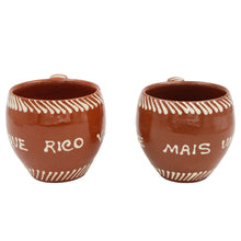 Load image into Gallery viewer, Traditional Portuguese Clay Terracotta Hand-Painted Wine Cups, Set of 4