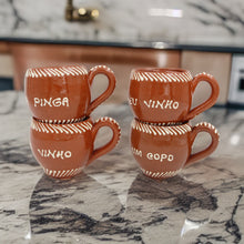 Load image into Gallery viewer, Traditional Portuguese Clay Terracotta Hand-Painted Wine Cups, Set of 4