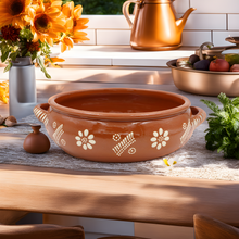 Load image into Gallery viewer, Traditional Portuguese Clay Terracotta Hand-Painted Cazuela Cooking Pot, Casserole Baking Dish