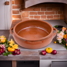 Load image into Gallery viewer, Traditional Portuguese Clay Terracotta Cazuela Cooking Pot, Casserole Baking Dish