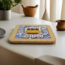 Load image into Gallery viewer, Traditional Portugal Yellow Tram Tile Cork Trivet
