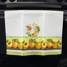 Load image into Gallery viewer, 100% Cotton Decorative Kitchen Dish Towel with Border - Made in Portugal - Peaches