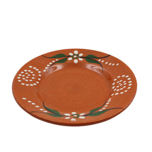 João Vale Hand-Painted Traditional Terracotta Small Dessert Plate, Set of 4