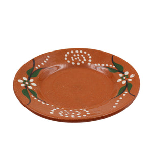 João Vale Hand-Painted Traditional Terracotta Small Dessert Plate, Set of 4