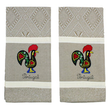 Load image into Gallery viewer, 100% Cotton Embroidered Portuguese Rooster Decorative Kitchen Dish Towel - Set of 2
