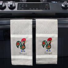 Load image into Gallery viewer, 100% Cotton Embroidered Portuguese Rooster Decorative Kitchen Dish Towel - Set of 2
