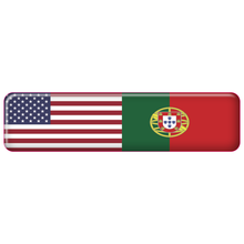 Load image into Gallery viewer, USA & Portugal Rectangular Flag Domed Stickers, Set of 3