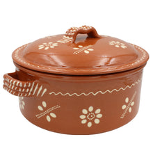 Load image into Gallery viewer, Traditional Portuguese Clay Terracotta Hand-Painted Cazuela Cooking Pot with Lid