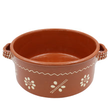 Load image into Gallery viewer, Traditional Portuguese Clay Terracotta Hand-Painted Cazuela Cooking Pot with Lid