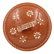 Load image into Gallery viewer, Traditional Portuguese Clay Terracotta Hand-Painted Cazuela Cooking Pot with Lid