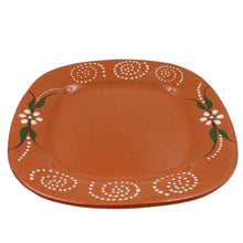 Load image into Gallery viewer, João Vale Hand-Painted Traditional Terracotta Sqaure Dinner Plate, Set of 4