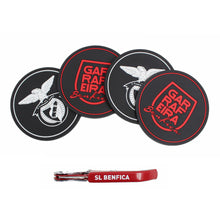 Load image into Gallery viewer, SL Benfica SLB Portuguese Soccer Silicone Drinkware 4 Coasters and Corkscrew Set
