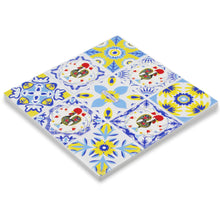 Load image into Gallery viewer, Tile Azulejo and Rooster Design Ceramic Trivet with Cork Backing