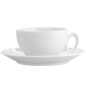 Vista Alegre Broadway White Tea Cup and Saucer, Set of 4