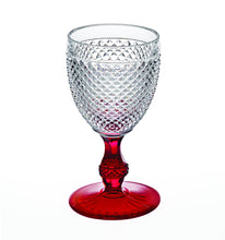 Load image into Gallery viewer, Vista Alegre Bicos Goblet with Red Stem, Set of 4
