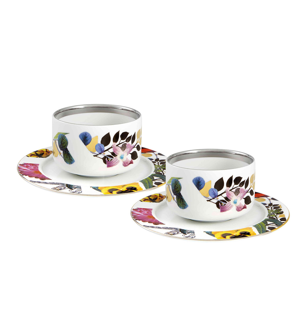 Vista Alegre Primavera Tea Cups and Saucers, Set of 2