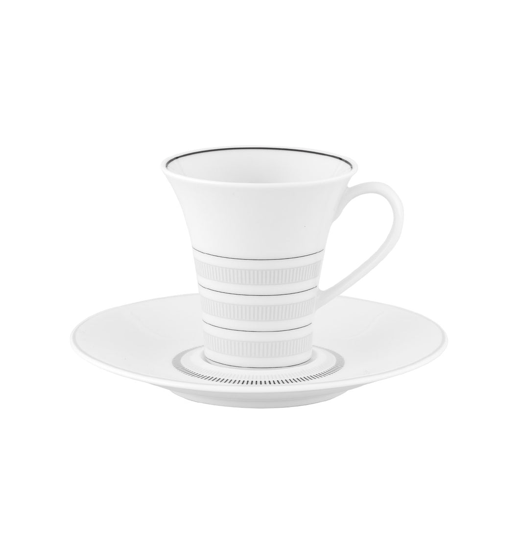 Vista Alegre Elegant Porcelain Coffee Cup & Saucers, Set of 4