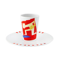 Load image into Gallery viewer, Vista Alegre Escape Goat Coffee Cup with Saucer IX - Set of 2
