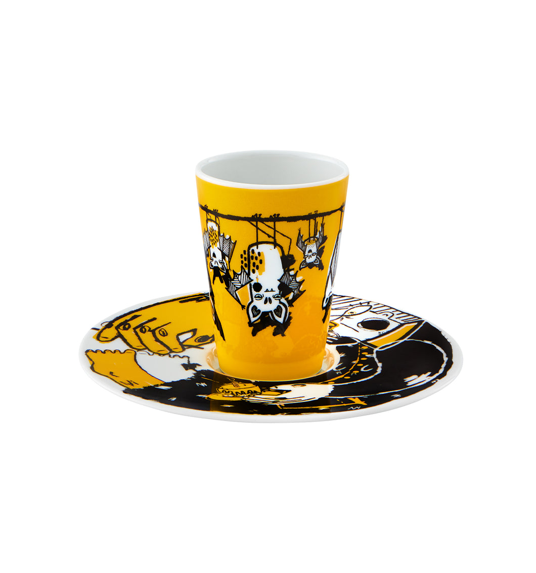 Vista Alegre Escape Goat Coffee Cup with Saucer XLIII - Set of 2