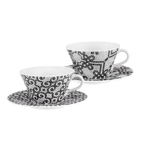 Load image into Gallery viewer, Vista Alegre Portuguese Cobblestone Tea Cups & Saucers, Set of 2