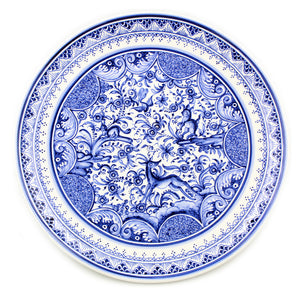 Coimbra XVII Century Pottery Hand-painted Ceramic Hanging Plate #101-7