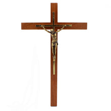 Load image into Gallery viewer, 13.5&quot; Wooden Wall Crucifix Jesus Christ Cross
