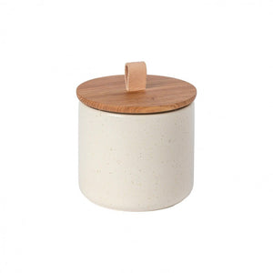 Casafina Pacifica 6" Vanilla Canister with Oak Lid