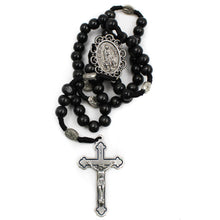 Load image into Gallery viewer, Our Lady of Fatima Black Wood Shiny Beads Rosary