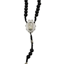 Load image into Gallery viewer, Our Lady of Fatima Black Wood Shiny Beads Rosary