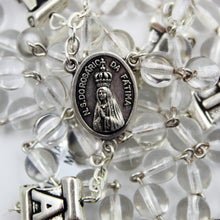 Load image into Gallery viewer, Our Lady of Fatima White Glass Rosary with Fatima Letters
