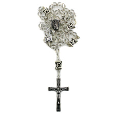 Load image into Gallery viewer, Our Lady of Fatima White Glass Rosary with Fatima Letters