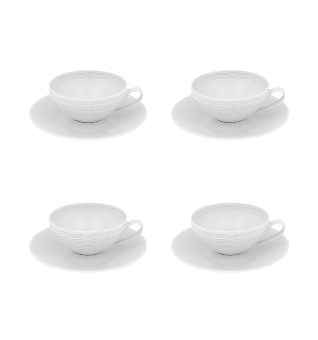 Vista Alegre Mar Tea Cup & Saucer, Set of 4