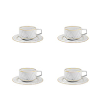Load image into Gallery viewer, Vista Alegre Carrara Tea Cup & Saucer, Set of 4