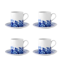 Load image into Gallery viewer, Vista Alegre Blue Ming Tea Cups and Saucers, Set of 4