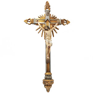 25" Inch Resin Carved Wall Crucifix Jesus Christ Cross