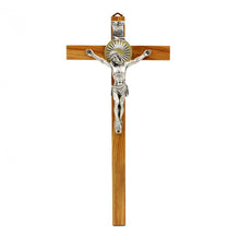 Load image into Gallery viewer, 12&quot; Wooden Wall Crucifix Jesus Christ Cross
