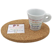 Load image into Gallery viewer, Portuguese Ceramic Porcelain Viana Lovers Espresso Cup With Cork Tray
