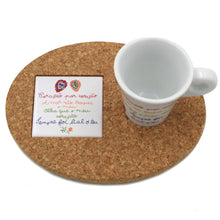 Load image into Gallery viewer, Portuguese Ceramic Porcelain Viana Lovers Espresso Cup With Cork Tray
