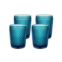 Load image into Gallery viewer, Vista Alegre Bicos Blue Old Fashion/Tumbler, Set of 4
