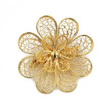 Load image into Gallery viewer, Traditional Portuguese Filigree Costume Flower Pin
