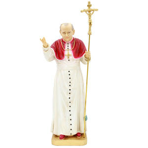 11" Hand-painted Pope Saint John Paul II Statue Religious Figurine