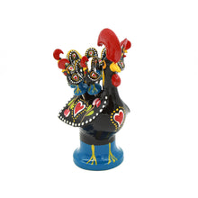 Load image into Gallery viewer, Hand-painted Traditional Portuguese Aluminum Rooster With 6 Appetizer Forks
