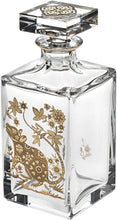 Load image into Gallery viewer, Vista Alegre Crystal Golden Whisky Decanter with Gold Rat
