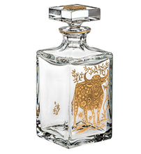 Load image into Gallery viewer, Vista Alegre Crystal Golden Whisky Decanter with Gold Ox