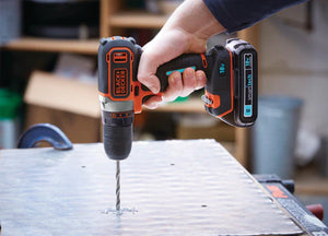 Black+Decker 18V Lithium-ion Smart Tech Drill Driver with 400mA charger and Kit Box, 220 Volts, Not for USA