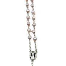 Load image into Gallery viewer, Our Lady of Fatima Light Pink Shiny Pearl Beads Rosary