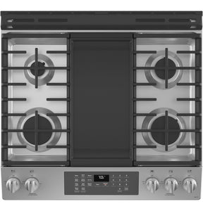 General Electric JGS760SPSS 30" Slide-In Front-Control Convection Gas Range with No Preheat Air Fry, 220-240 Volts Export Only - Special Order