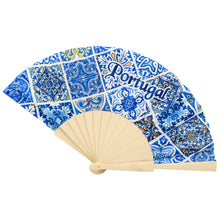 Load image into Gallery viewer, Hand Fan With Tile Pattern Souvenir From Portugal