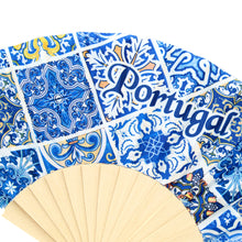 Load image into Gallery viewer, Hand Fan With Tile Pattern Souvenir From Portugal