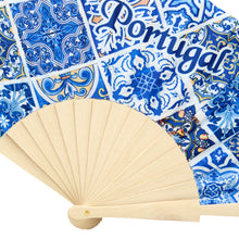 Load image into Gallery viewer, Hand Fan With Tile Pattern Souvenir From Portugal